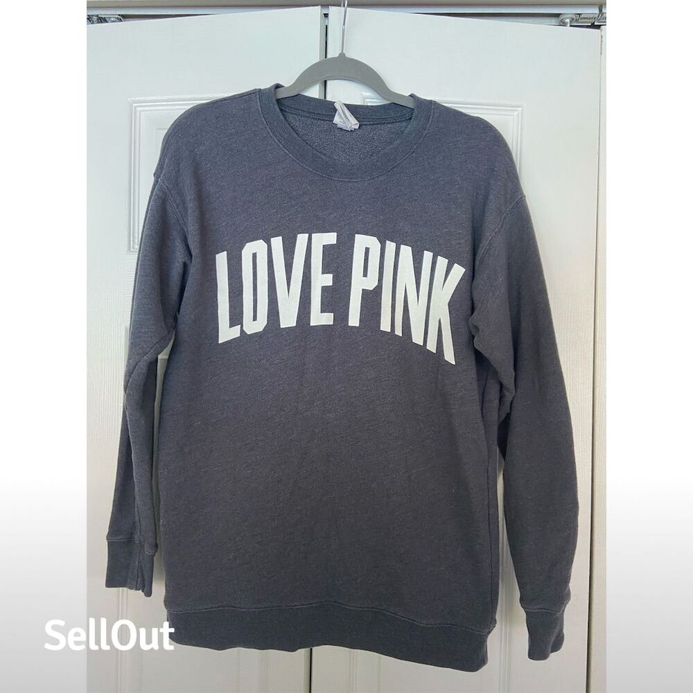 Victoria's Secret PINK Women's XS Gray Crewneck Sweatshirt Casual